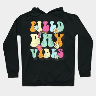 Groovy Retro  Vibes  For Teacher Kids Hoodie